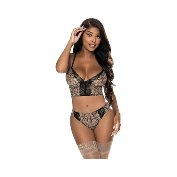 Magic Silk Purrrfect Bra & Hipster Panty Leopard L/xl