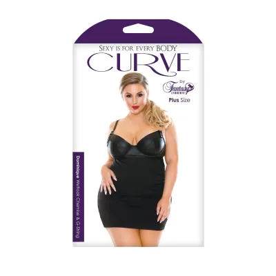 Dominique Wetlook Chemise G String Black 3x 4x