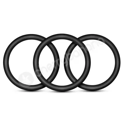 Performance VS3 Pure Premium Silicone Black Cock Rings Large 3 Pack