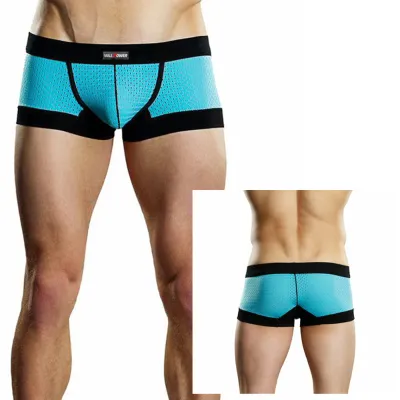 Male Power Athletic Mesh Sport Mini Short Turq Med