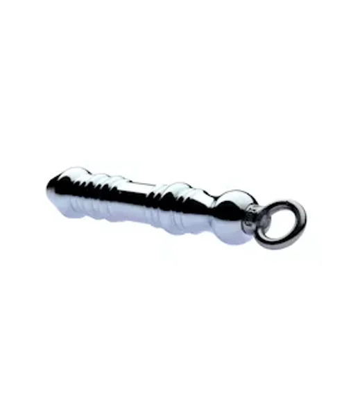 Kink Range Metal Phallic Plug With Ring - Silver - 7 Inch — image 4 of 6