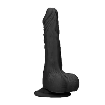 Realistic Suction Dildo With Balls Black 9 8 Inch