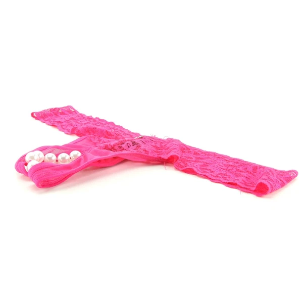 Hustler Clit Stim Thong Pink with White S/M