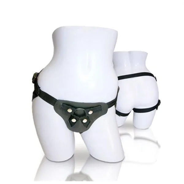 Latigo Black Leather Strap-On Harness