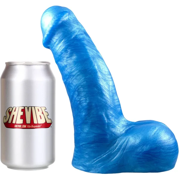 Uberous Thick Silicone Dildo With Balls By Uberrime - Slushy Blue