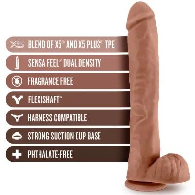 Au Naturel Daddy 14 Inch Dildo Mocha