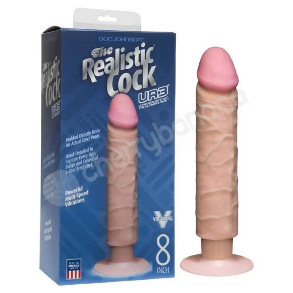 The Realistic Cock Flesh 8" Vibrating Dildo Without Balls