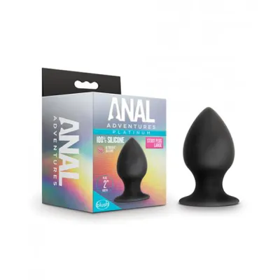Blush Anal Adventures Platinum Silicone Anal Stout Plug Large Black