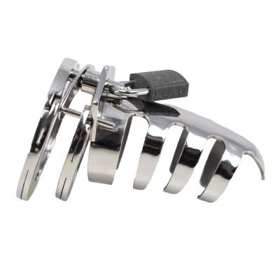 Bondara Commander Silver Stainless Steel Adjustable Chastity Cage
