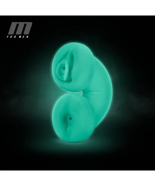 M For Men - Soft And Wet - Double Trouble Glow-in-the-dark Stroker - Vanilla