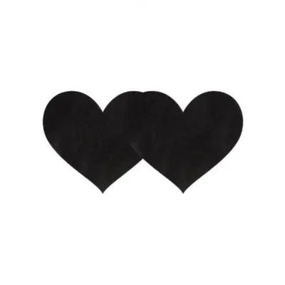 Black Satin Heart Shaped Pasties 2 Pack