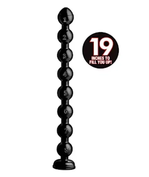Hosed 19 Inch Beaded Thick Anal Snake - Black - 19.7 Inch — image 4 of 6