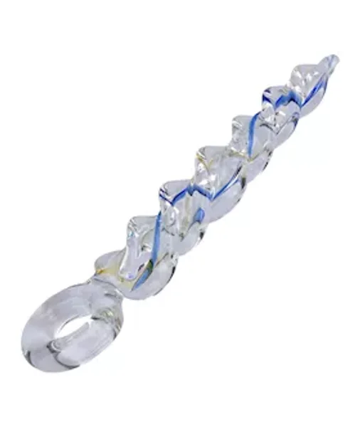Twister Glass Anal Plug - Clear - 7.2 Inch — image 2 of 2