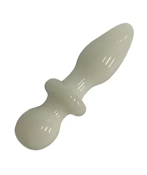 White Glass Butt Plug  - White - 4.5 Inch — image 2 of 2