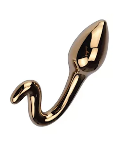 Gold Glass Curve Butt Plug  - Gold - 4.3 Inch — image 2 of 2
