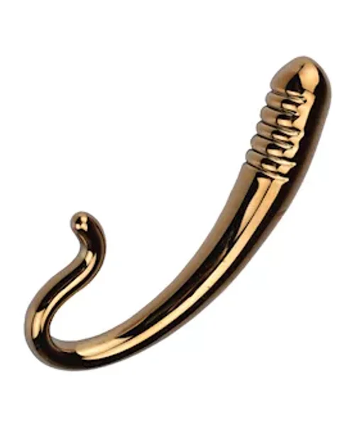 Curvy Gold Glass Butt Plug  - Gold - 6.8 Inch — image 2 of 2