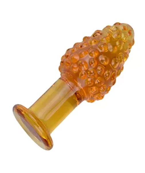 Bubbled Gold Glass Butt Plug  - Gold - 4.1 Inch — image 3 of 4
