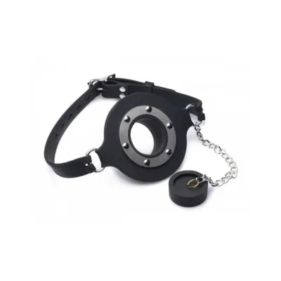 Master Series Pie Hole Silicone Feeding Gag Black