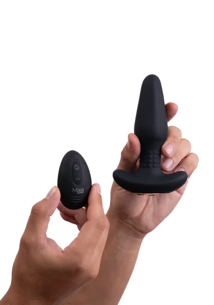 Luxe Wearable Vibra Slim Plug Small Black