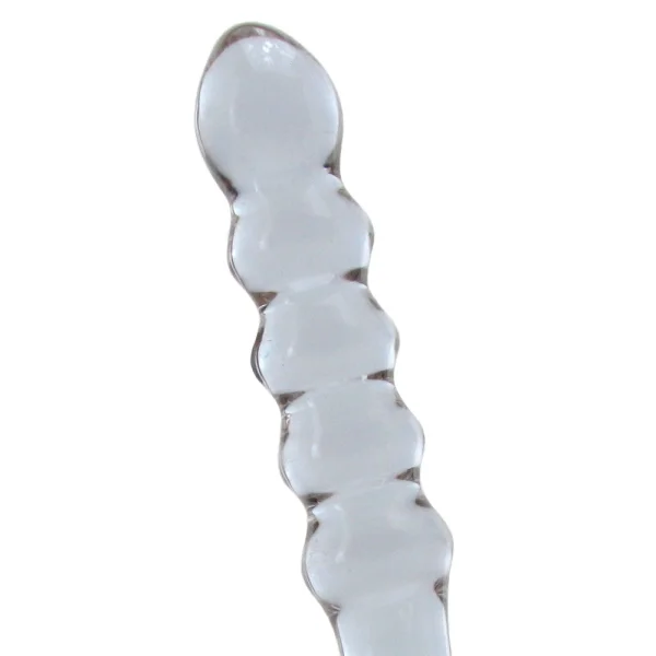 Purple Rain Ribbed Glass Dildo