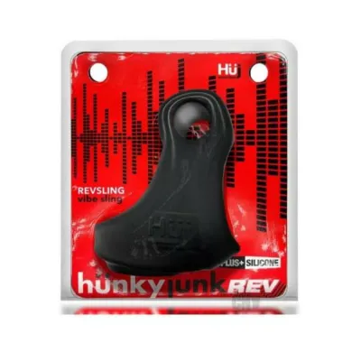 Extreme Bondage Gear Hunkyjunk Revsling Cock Ball Sling With Bullet Vibrator Tar Ice