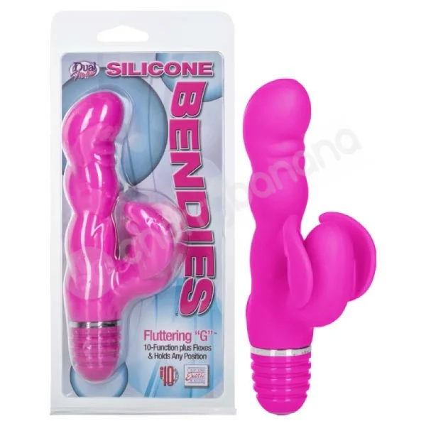 Silicone Bendies Fluttering 'G' Pink Vibrator
