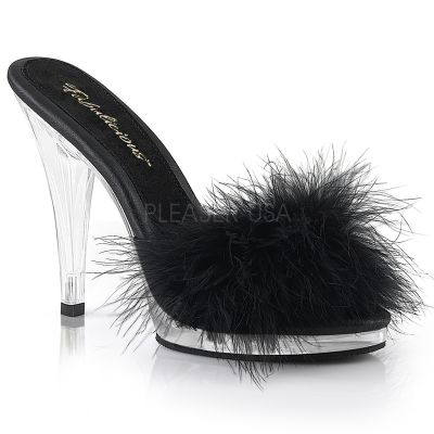 4 1 2 inches Heel 1 2 inches PF Marabou Slide
