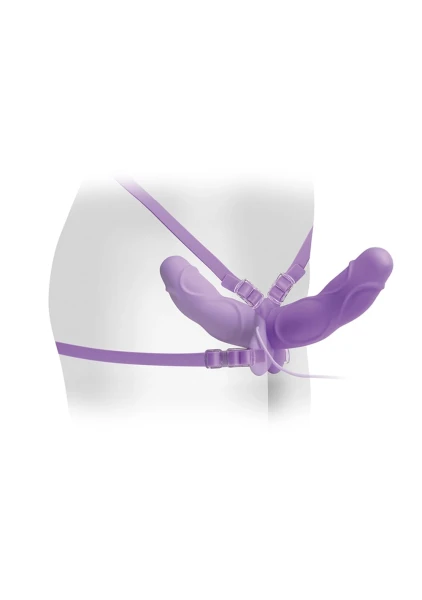Fetish Fantasy Elite Vibrating Double Delight Strap-on - Purple
