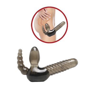 Ff Strapless Strap On With Anal Stimulator Black