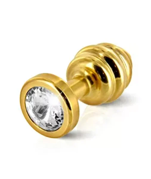 Anni Ano Ribbed T3 Butt Plug - Gold - 35mm — image 4 of 5
