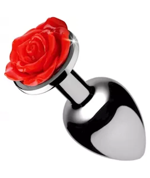 Red Rose Anal Plug - Small - Red -  3 Inch — image 5 of 8