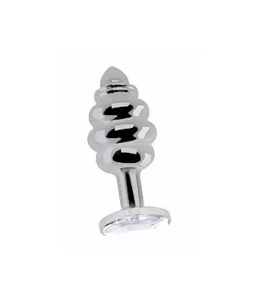 Ribbed Diamond Plug - Silver - 3.7 Inch — image 4 of 6