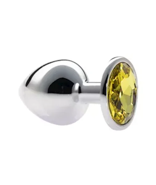 Kink Range Alloy Gem Butt Plug - 3.7 Inch - Yellow - Large — image 3 of 4