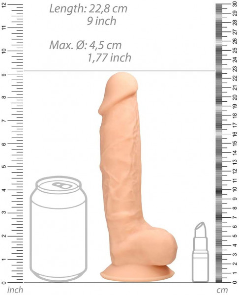 RealRock 9" Silicone Dildo with Balls