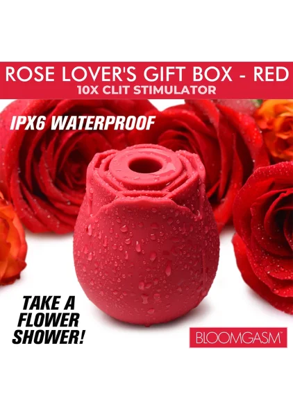 Bloomgasm The Rose Pressure Wave Stimulator Lover's Gift Box - Red