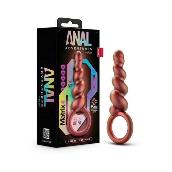 Anal Adventures Matrix - Spiral Loop Plug - Copper