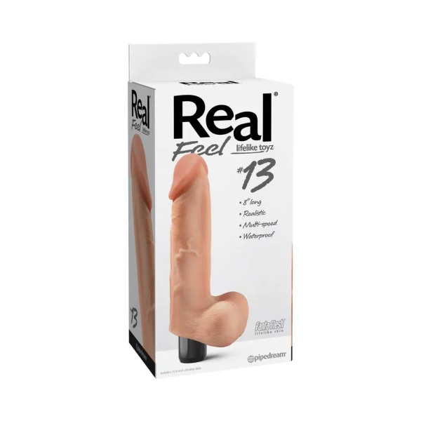 Real Feel No 13 Beige Vibrating Dildo