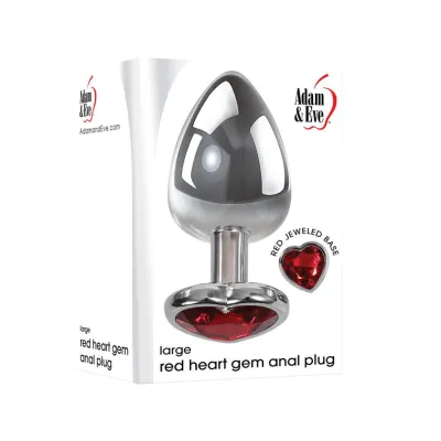 Adam Eve Large Red Heart Gem Anal Plug