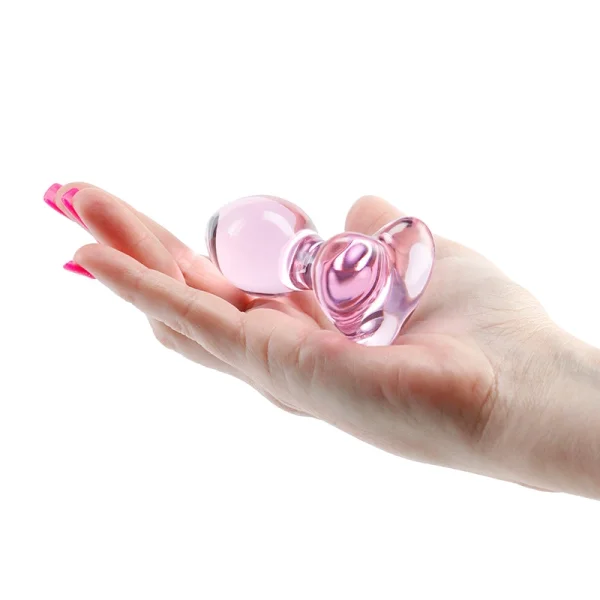 Crystal Glass Heart Anal Plug