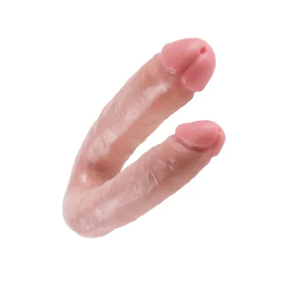U Shaped Large Double Trouble Dildo Beige