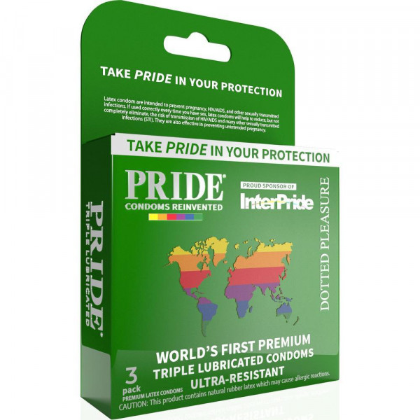 Pride Dotted Pleasure Condoms | 3-Pack