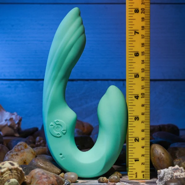 Gender X Strapless Seashell Rechargeable Silicone Strapless Strap-On Vibrator - Aqua