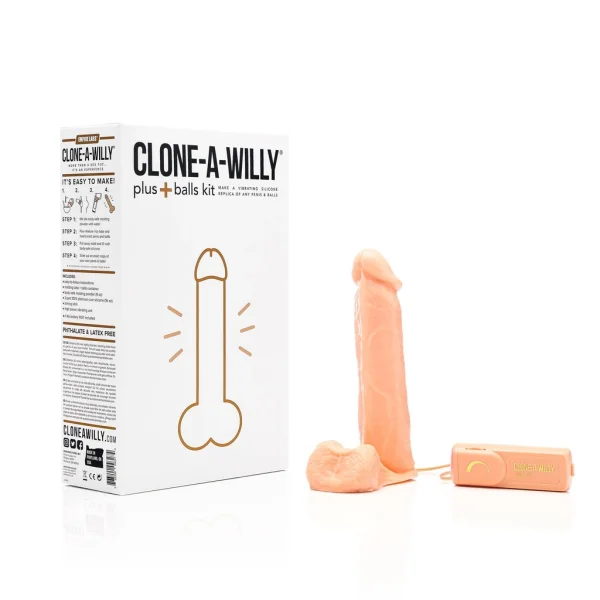 Clone-A-Willy Plus Balls Make Your Own Vibrating Silicone Dildo - Light Skin Tone