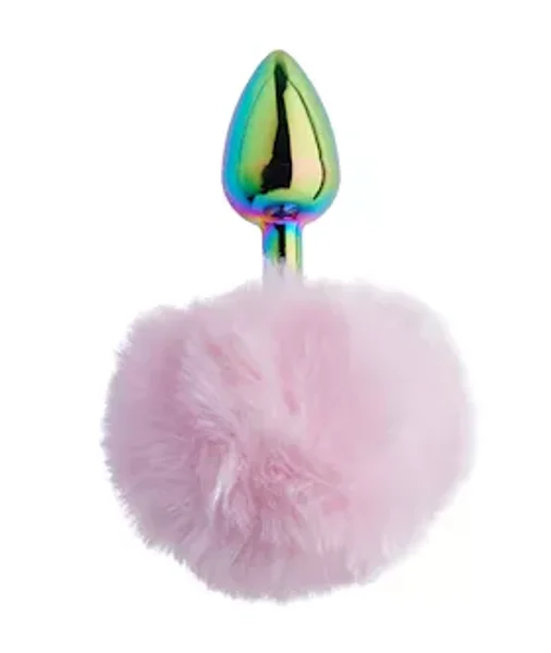 Kinki Rainbow Rabbit Tail Plug - 5.9 Inch - Small — image 4 of 6