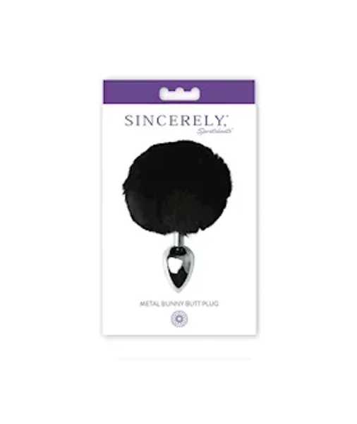 Metal Bunny Butt Plug - Black/silver - 5.5 Inch — image 3 of 6