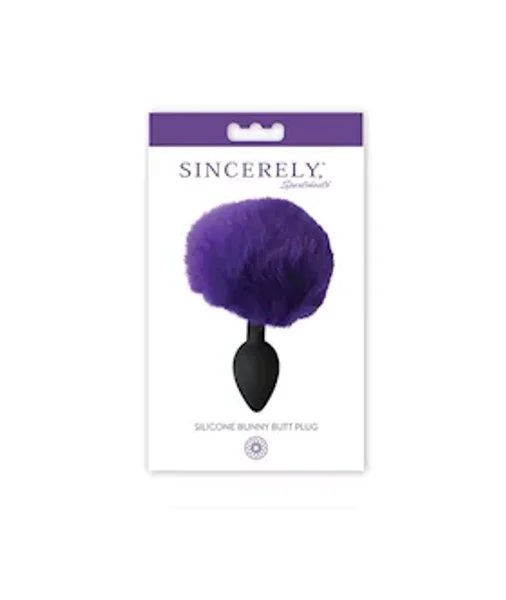 Silicone Bunny Butt Plug - Purple / Black - 5.5 Inch — image 5 of 6