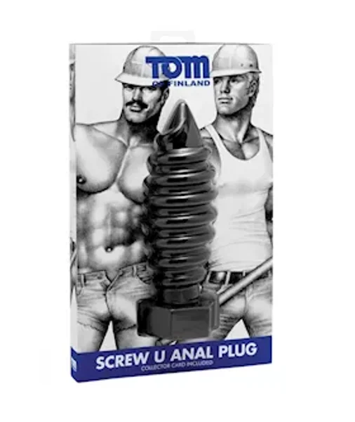 Tom Of Finland Screw U Anal Plug - Black - 8.8 Inch — image 10 of 10