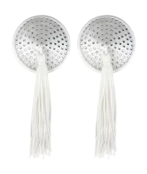 Nipple Covers With Tassels - White — image 3 of 3