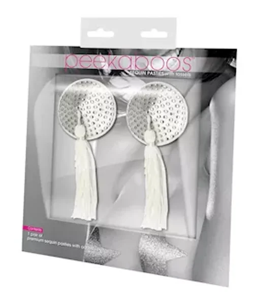Nipple Covers With Tassels - White — image 2 of 3