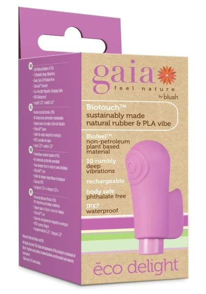 Gaia Eco Delight Rechargeable Waterproof Plant Based Clitoral Vibrator By Blush - Purple